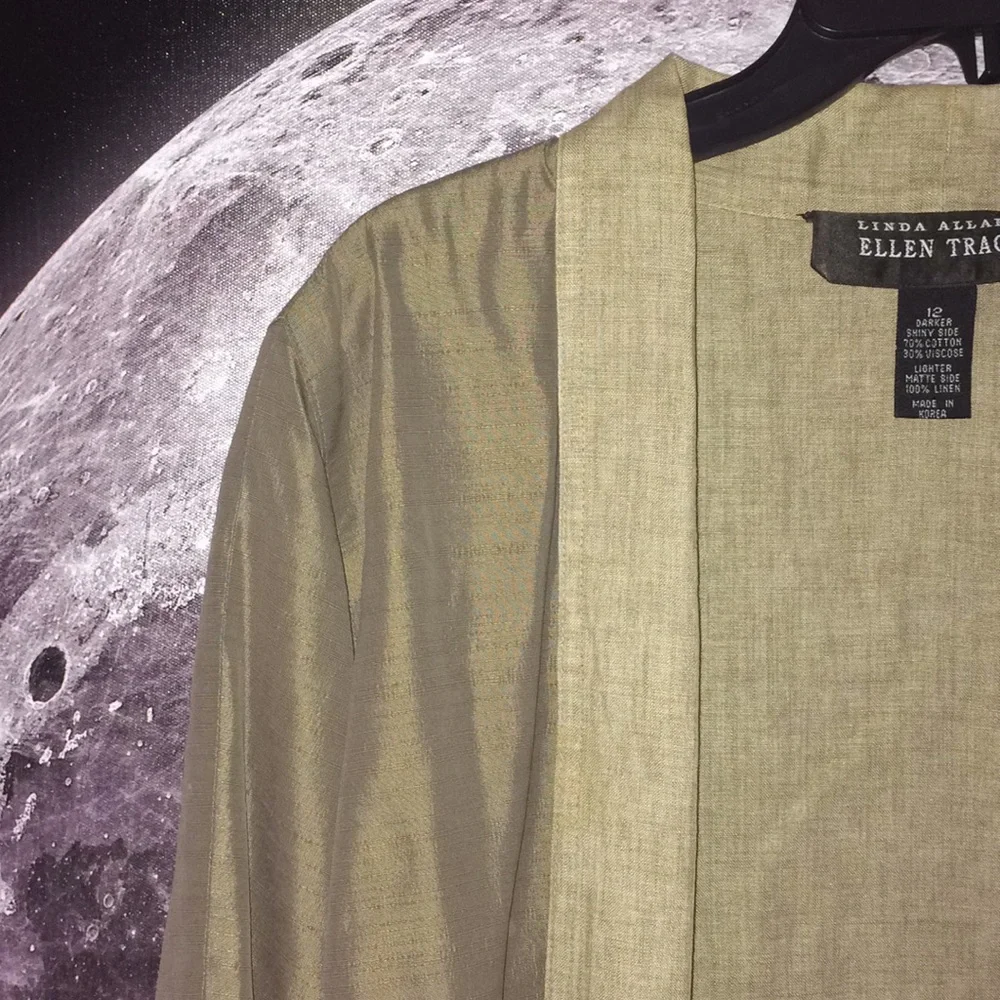 Linda Allard Ellen Tracy silk linen jacket - Picture 4 of 6
